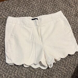 Cynthia Rowley Linen/Cotton Scalloped Shorts